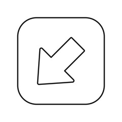 Down left icon. Multimedia symbol modern, simple, vector, icon for website design, mobile app, ui. Vector Illustration