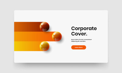 Multicolored front page vector design template. Creative realistic spheres company identity illustration.