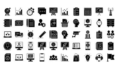 Business cooperation icons set. Glyph set of business cooperation vector icons for web design isolated on white background