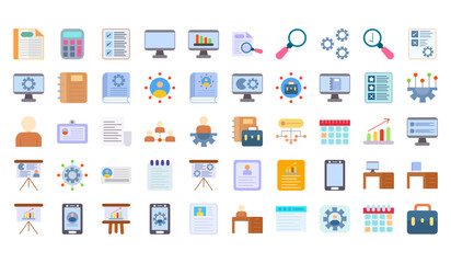 Set of 50 Flat Business icons