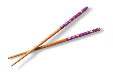Wooden chopsticks isolated from the background