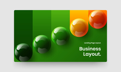 Vivid handbill vector design layout. Simple realistic balls placard concept.