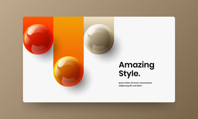 Original realistic balls journal cover template. Colorful website screen design vector layout.