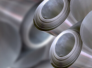 aluminum metal scrolls with blur background