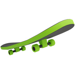 green skateboard street sport 3d illustration