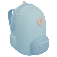 school bag with blue color 3d illustration