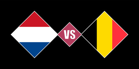 Netherlands vs Belgium flag concept. Vector illustration.