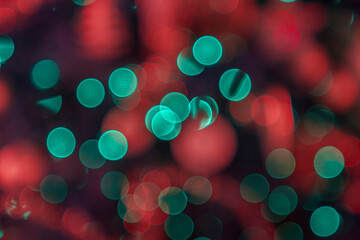 Holiday background in red and green lights