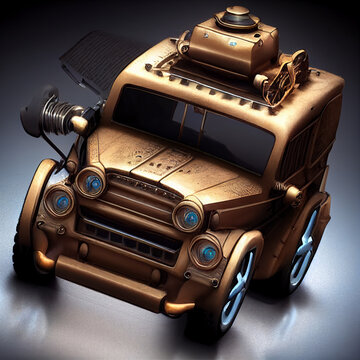 Mechanical suv car . Steampunk style animal