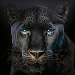 Panther Face Close Up Portrait - AI illustration 04