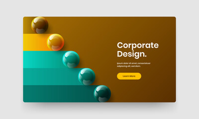 Amazing realistic balls website screen illustration. Isolated catalog cover vector design template.