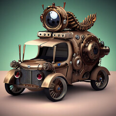 Mechanical suv car . Steampunk style animal