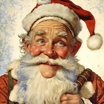 painting of a fictional vintage 1950s style santa claus , AI genrated art