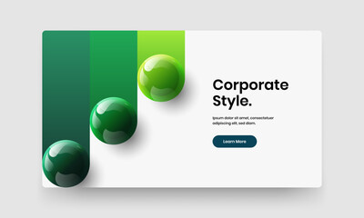 Trendy 3D spheres corporate cover illustration. Abstract handbill vector design concept.