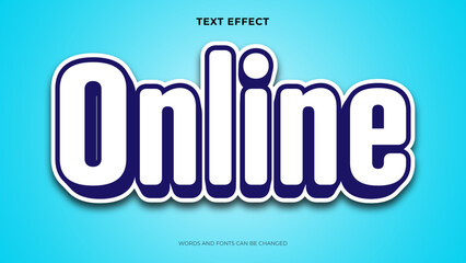 online text effect, editable sticker style text effect - obrazy, fototapety, plakaty