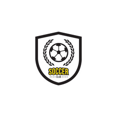 Soccer team emblem logo design vector illustration