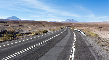 View of empty street in Atacama region