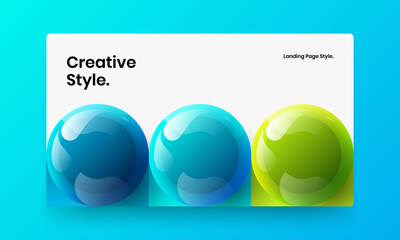 Original realistic balls cover template. Creative site design vector layout.