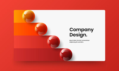Minimalistic landing page vector design illustration. Premium 3D spheres book cover template.