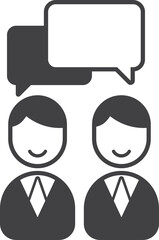 businessman with text box illustration in minimal style