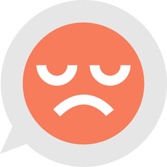 sad face emoji on text box illustration in minimal style