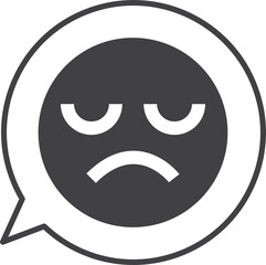 sad face emoji on text box illustration in minimal style