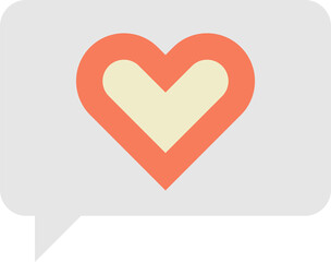 heart on text box illustration in minimal style