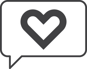heart on text box illustration in minimal style