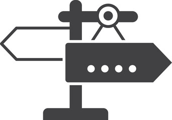 junction sign illustration in minimal style