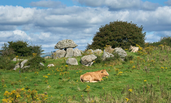 archaeological site of prehistoric stone circle of stone circle of Carrowmore in county Mayo, Republik of Ireland