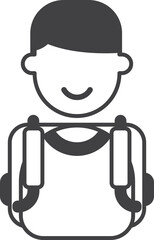 boy carrying a bag illustration in minimal style