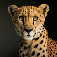 Cheetah Face Close Up Portrait - AI illustration 10