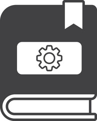 books and gears illustration in minimal style