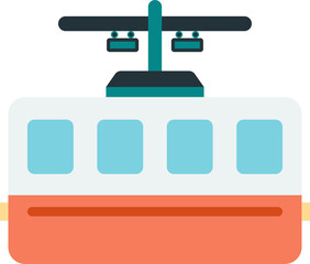 tram illustration in minimal style