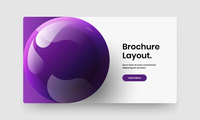 Clean company identity vector design layout. Unique realistic balls website screen illustration.
