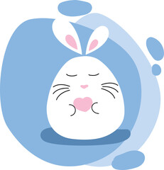 Cute little bunny holding heart