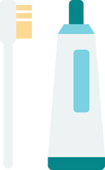 toothbrush and toothpaste illustration in minimal style