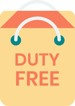 duty free shopping bag illustration in minimal style