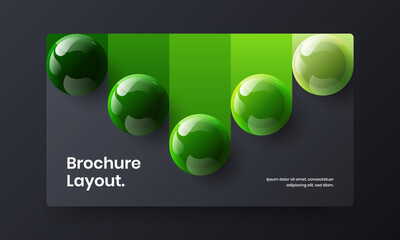 Clean 3D balls site screen illustration. Premium horizontal cover design vector concept.