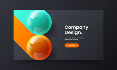 Amazing pamphlet design vector illustration. Isolated realistic balls site screen layout.