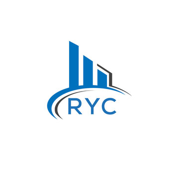 RYC letter logo. RYC blue image. RYC Monogram logo design for entrepreneur and business. RYC best icon.	
