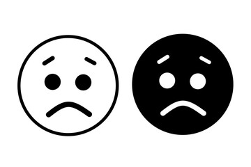 Sad Face flat vector icon. Hand drawn style design illustrations.