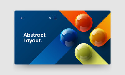 Modern 3D spheres company identity layout. Geometric cover design vector illustration.