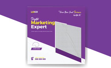 Creative digital marketing agency business social media post banner template design