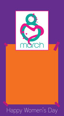 8 march women's day, 8 March banner. Background Design. Template for advertising, web, social media and fashion ads. Header for poster, flyer, greeting card, web site vector Illustration.