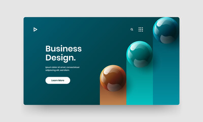 Isolated 3D balls front page concept. Trendy web banner design vector illustration.