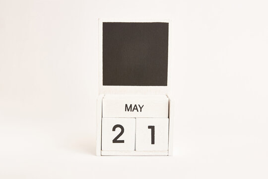 Calendar with the date May 21 and a place for designers. Illustration for an event of a certain date.
