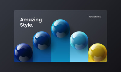 Abstract company identity design vector concept. Vivid realistic balls banner layout.
