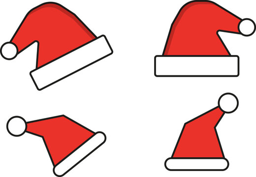 red hat set santa merry crishmesh