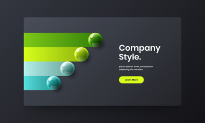 Colorful corporate brochure vector design layout. Simple 3D balls booklet concept.